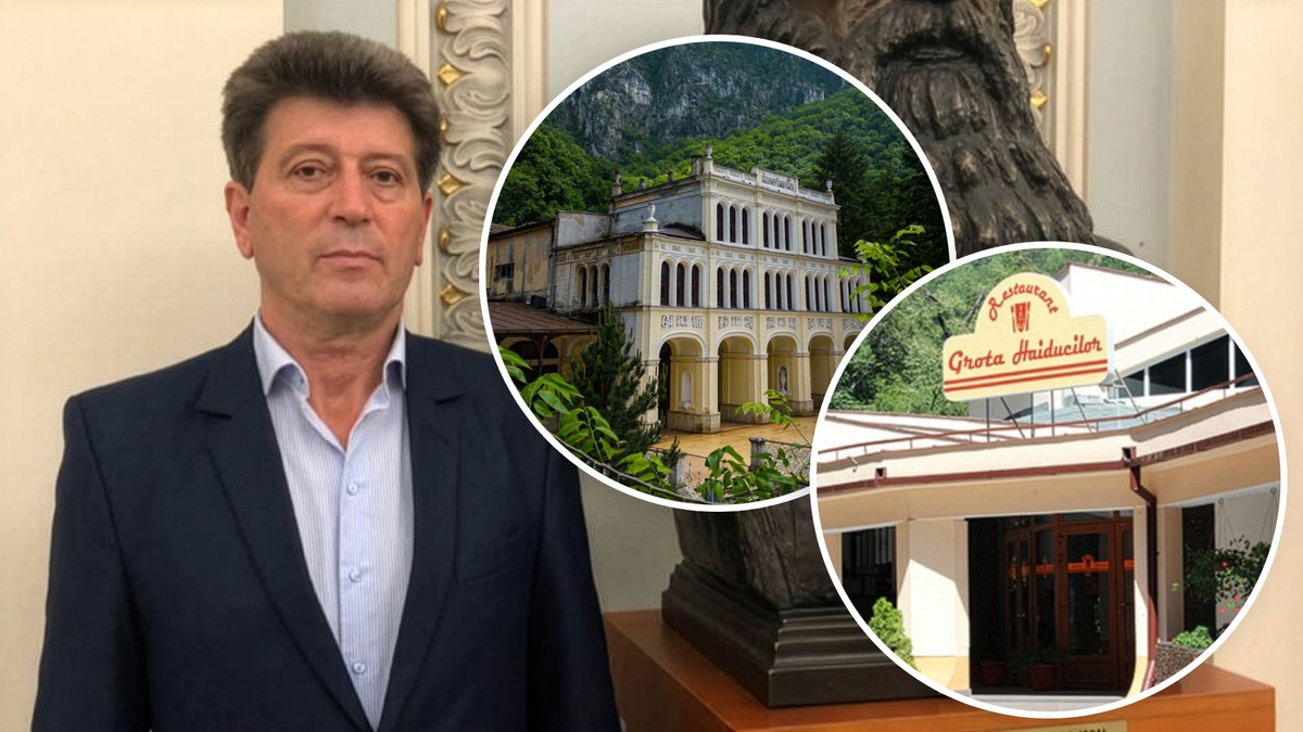 Colaj Ion Tabugan alaturi de Cazinoul din Herculane si restaurantul Grota Haiducilor