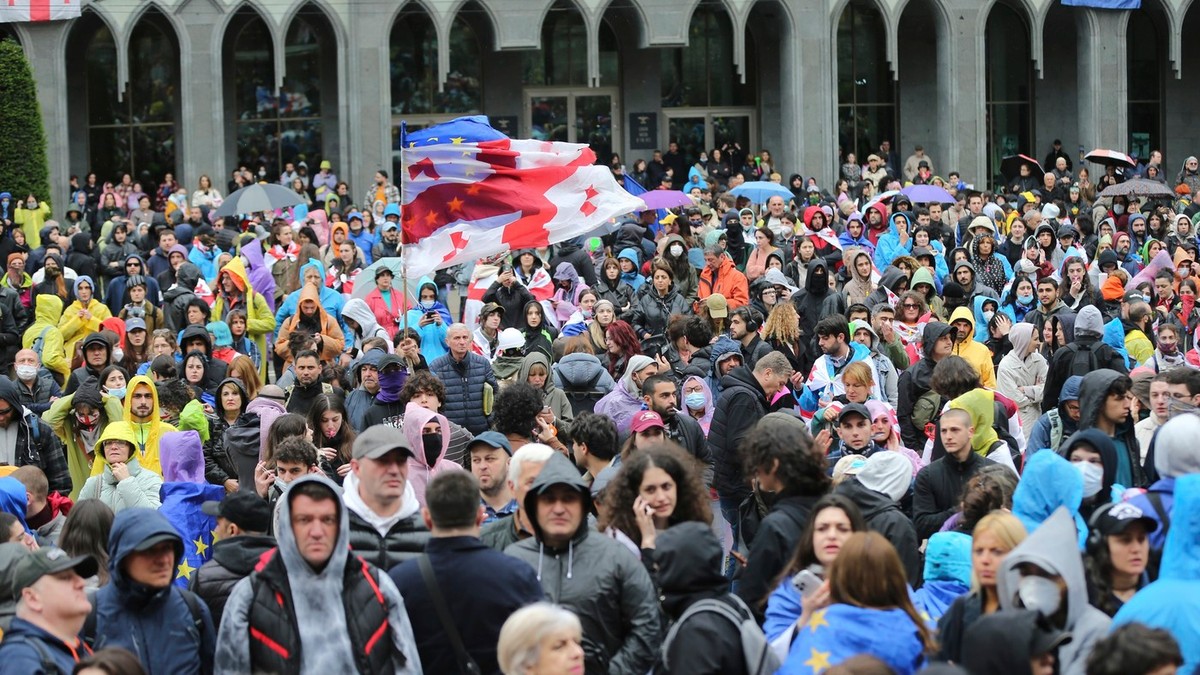 Manifestație la Tbilisi împotriva legii privind influența străină Foto: Profimedia