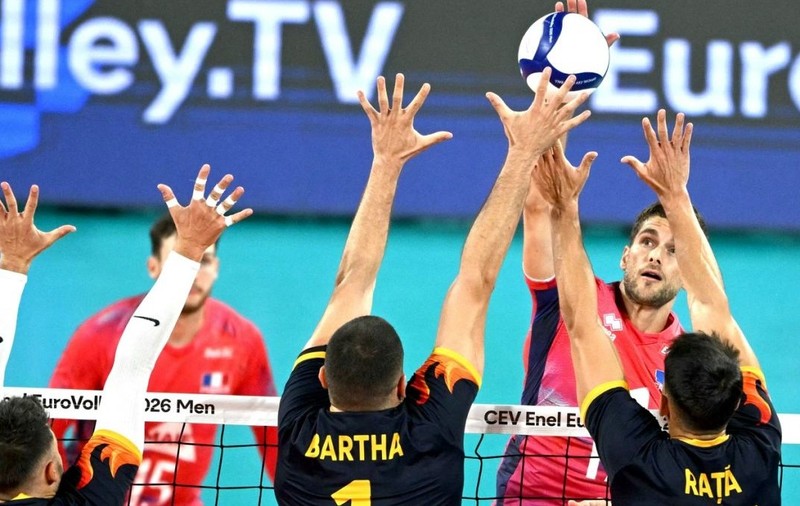 Naționala României a fost învinsă de Franța (0-3) în sferturile EuroVolley 2026. Foto: Profimedia
