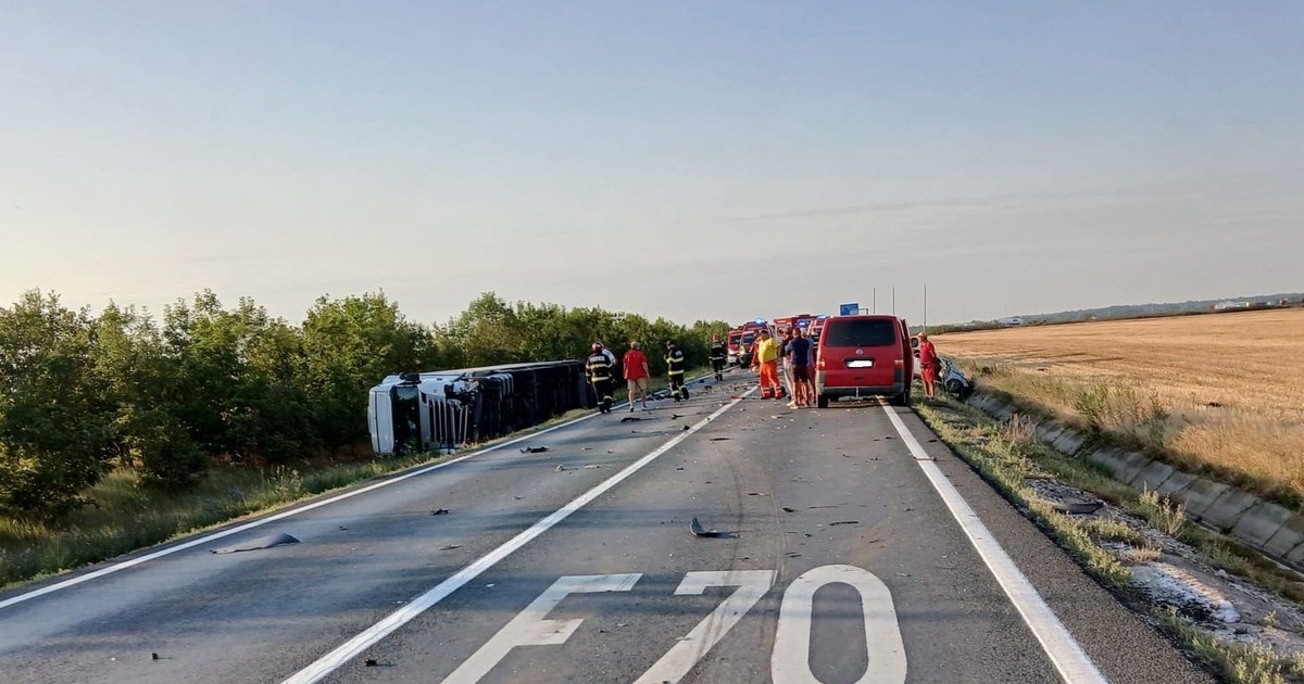 Accident grav la Remetea Mare. Foto Facebook DRDP Timișoara