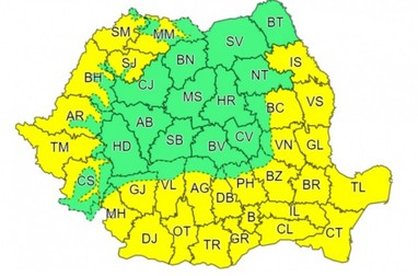 Intervalul de valabilitate pentru codul galben de disconfort termic este 24, 25, 26, 27 august