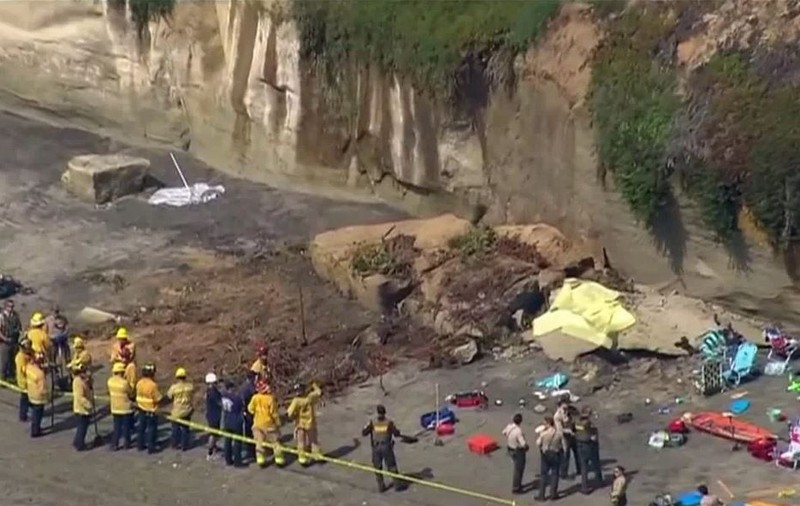 O faleză s-a prăbușit pe o plajă din California. Cel puțin trei turiști au murit și alți doi au fost răniți