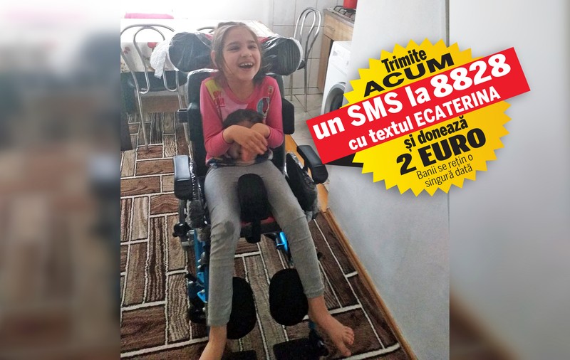 Transplantul cu celule stem este șansa Ecaterinei la o viață mai bună. Fata de 12 ani suferă de paralizie cerebrală și pentru a primi tratament în Austria are nevoie de 13.500 de euro