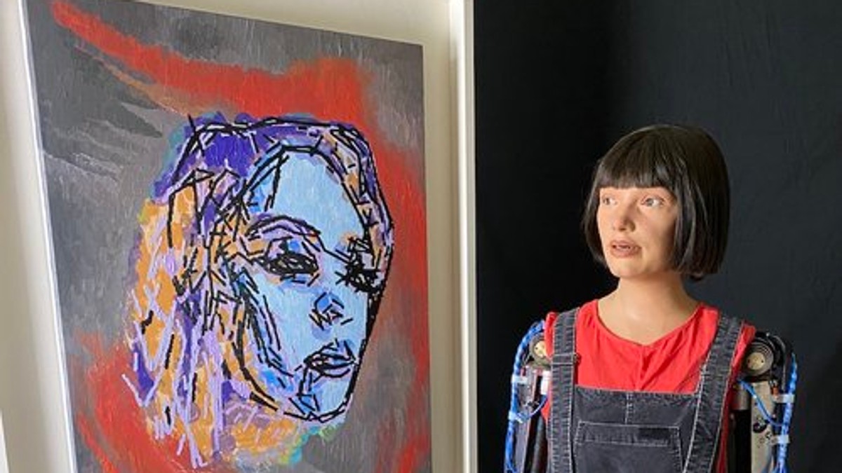 Portret realizat de robot umanoid, licitat la Londra Sursă: X