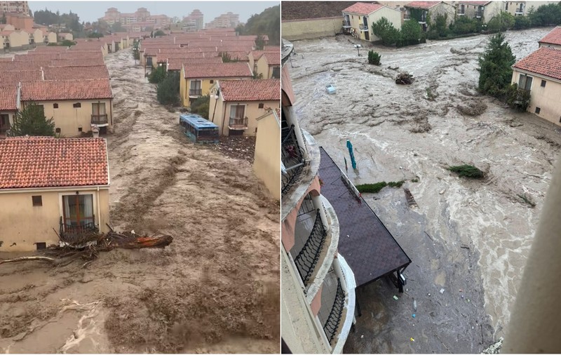 Sunny Beach sub ape, în Nesebar au căzut 400 de litri pe mp: inundațiile au făcut prăpăd în Bulgaria