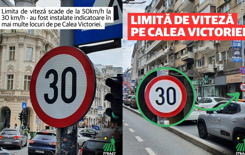 Limita de viteză pe Calea Victoriei din București, redusă la 30 km/h. Traficul va fi restricționat în fiecare weekend