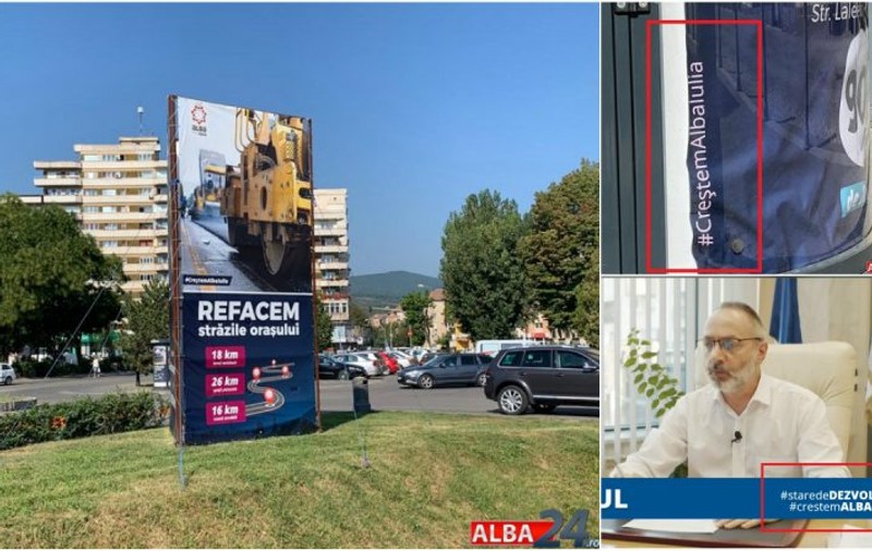 Războiul panourilor, la Alba Iulia: PNL și USR-PLUS se acuză reciproc de publicitate electorală ilegală. Primarul PNL, în atenția DNA pentru campanie din bani publici