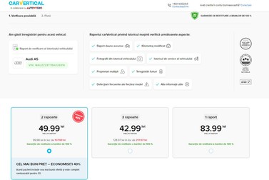 Aflarea istoricului prin Autovit.ro și carVertical este contra cost