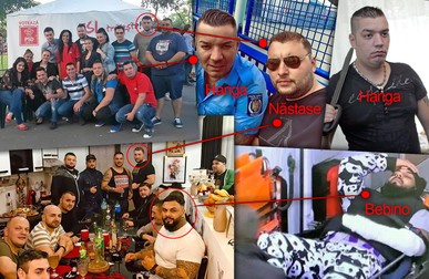 CRIMA ORGANIZATĂ ÎN AUTORITATEA ȘI POLITICA SECTORULUI 4: Alexandru Năstase și Dragoș Niculae Hariga în triplă postură: poze de interlopi, membri PSD și polițiști. În ”cadranul” interlopilor apare și liderul de clan Bebino, autorul unei recente lupte sângeroase de stradă.