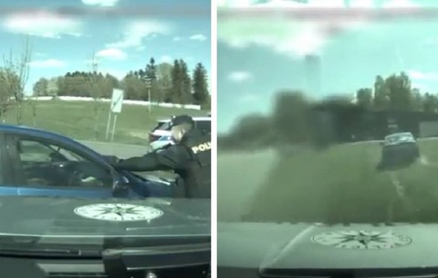 Un șofer drogat și cu mâna în ghips a fugit de poliție și a fost prins când s-a blocat în câmp, în Cehia | VIDEO