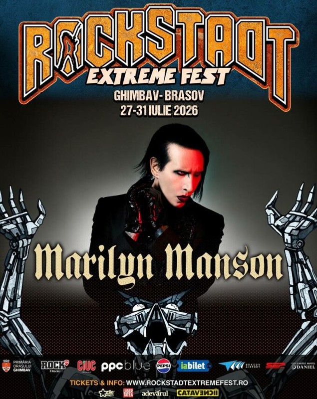 Marilyn Manson vine în România. Celebrul artist va cânta la Rockstadt Extreme Fest 2026