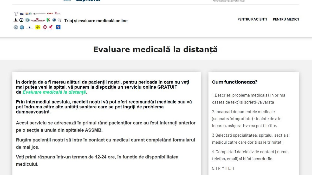 Cum poți fi consultat online de un medic, în București. Platforma permite și încărcarea de documente medicale și eliberarea de rețete