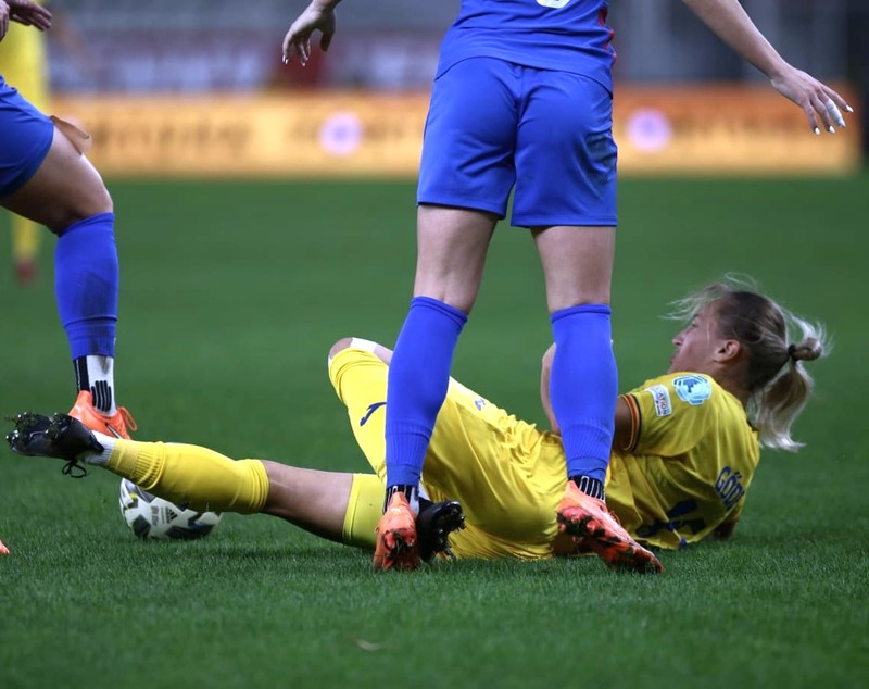 Naționala feminină a României de fotbal, remiză cu Slovacia. Bara ne-a salvat de la a treia înfrângere din grupă