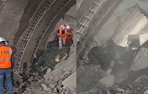 Cel mai lung tunel de autostradă din România a fost străpuns. Foto: Captură video CNAIR
