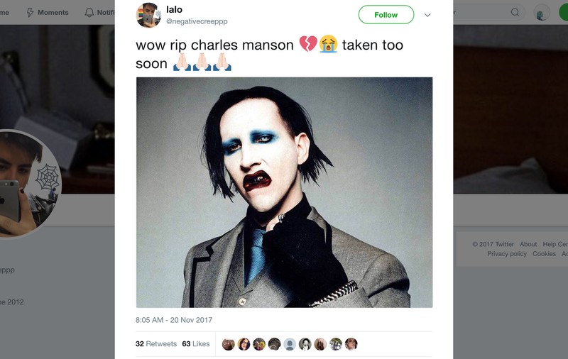 Internauții l-au plâns pe Marilyn Manson după moartea lui Charles Manson