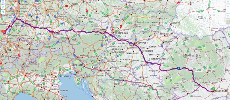 Harta drumului la dus: traseul parcurs către Franța a însumat 1.922 km