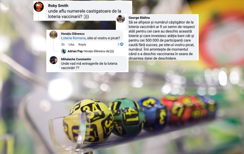 Rezultatele Loteriei Vaccinării, afișate abia luni dimineață, după 12 ore de la extragere, deși trei site-uri ar fi trebuit să le publice
