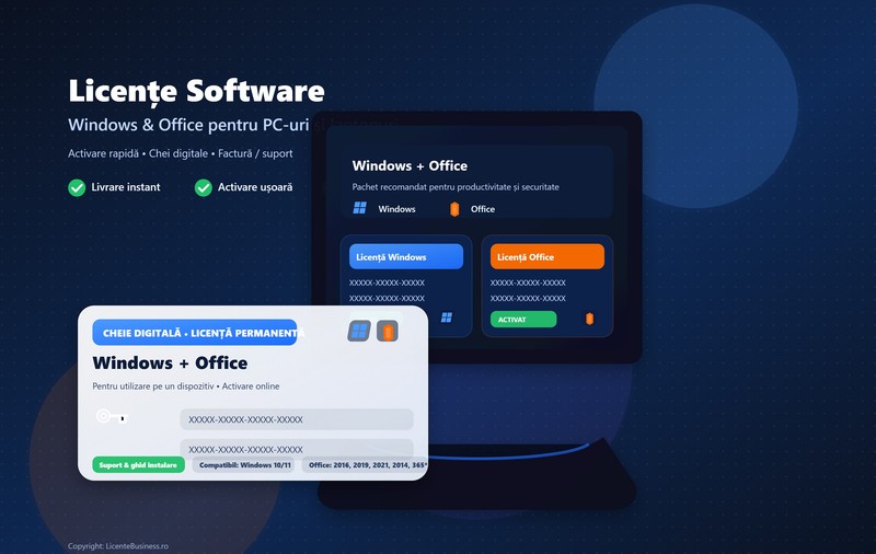 LicenteBusiness.ro: licențe pentru Windows 11 și Microsoft Office 2021/2024 Pro Plus