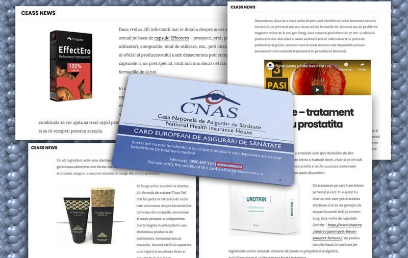 Site-ul cu informații despre cardul european de sănătate, plin cu reclame la tratamente pentru potență. CNAS: “Se face o anchetă internă”