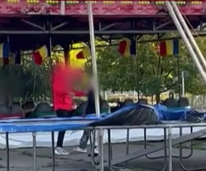 Incidentul s- petrecut într-un parc de distracții. Foto Captură video PRO TV