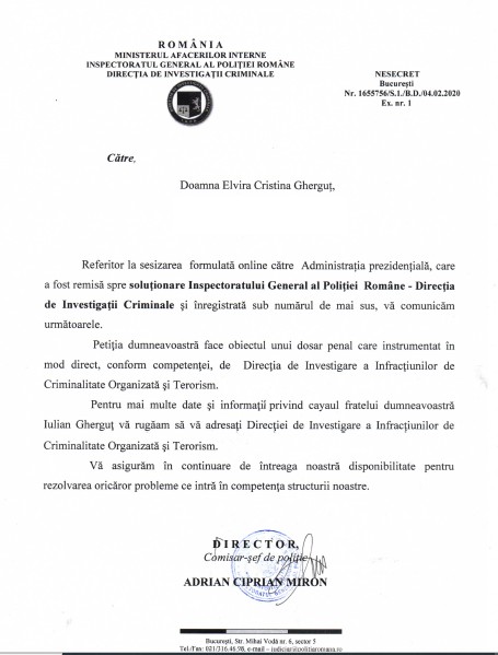 Răspunsul IGPR