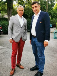Călin Georgescu și George Simion. Fotografie publicată pe contul de FB al lui George Simion pe 18 iunie cu mesajul „Urmează un dialog interesant”