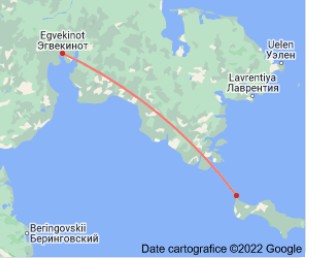 De la Egvekinot la Gambell sunt în jur de 300 de mile marine