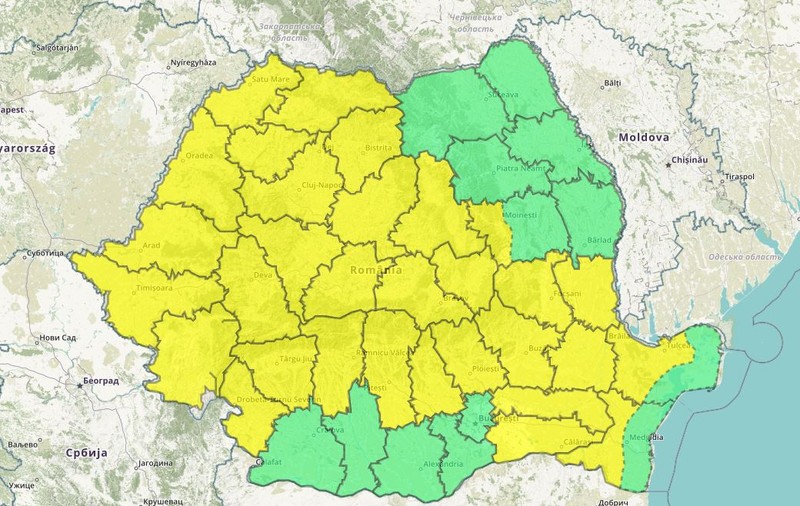 Cod galben de vijelii în aproape toată țara. În București va fi furtună