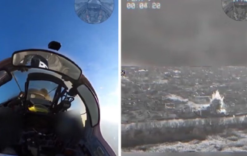 Bombardament asupra pozițiilor ruse în Ucraina, imagini rare din cabina unui MiG-29 | VIDEO