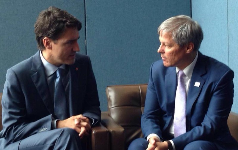 Dacian Cioloş a discutat cu omologul canadian, Justin Trudeau, despre ridicarea vizelor