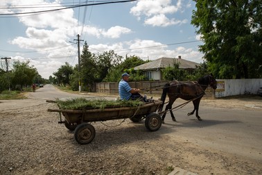 Căruţele trec mai des decât maşinile pe drumurile din Pogoneşti