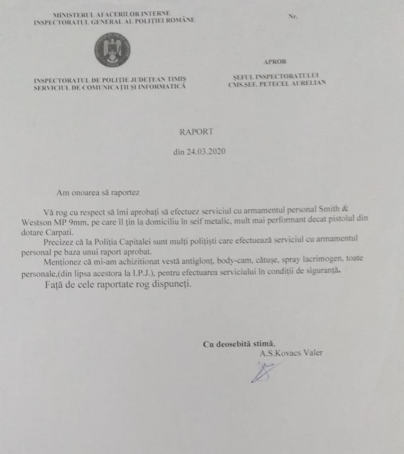 Raportul lui Valer Kovacs