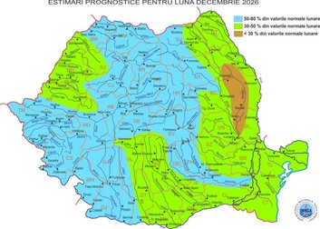 Prognoza INHGA pentru decembrie 2026. Foto: INHGA