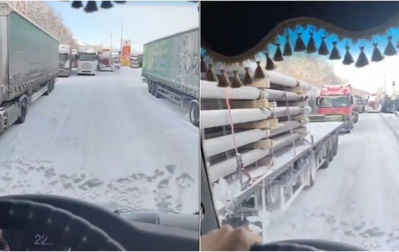 Coloană de mașini blocate lungă de 85 km, șoferii stau pe loc de peste 7 ore la -18 grade, pe una dintre cele mai lungi autostrăzi din lume