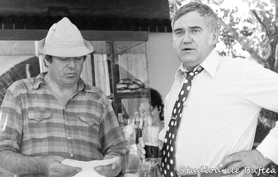 Dem Rădulescu, în pauza de la filmări. Foto: Studiourile Buftea