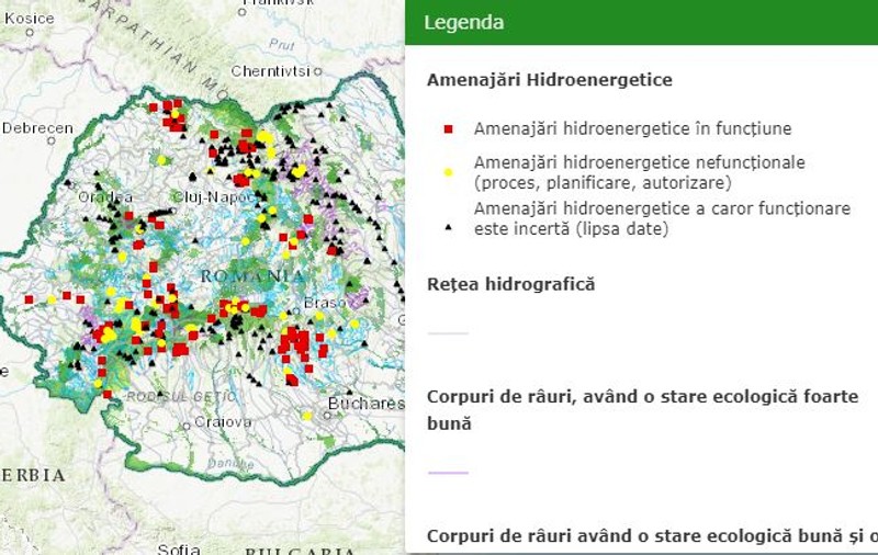 WWF a publicat harta râurilor în pericol din România