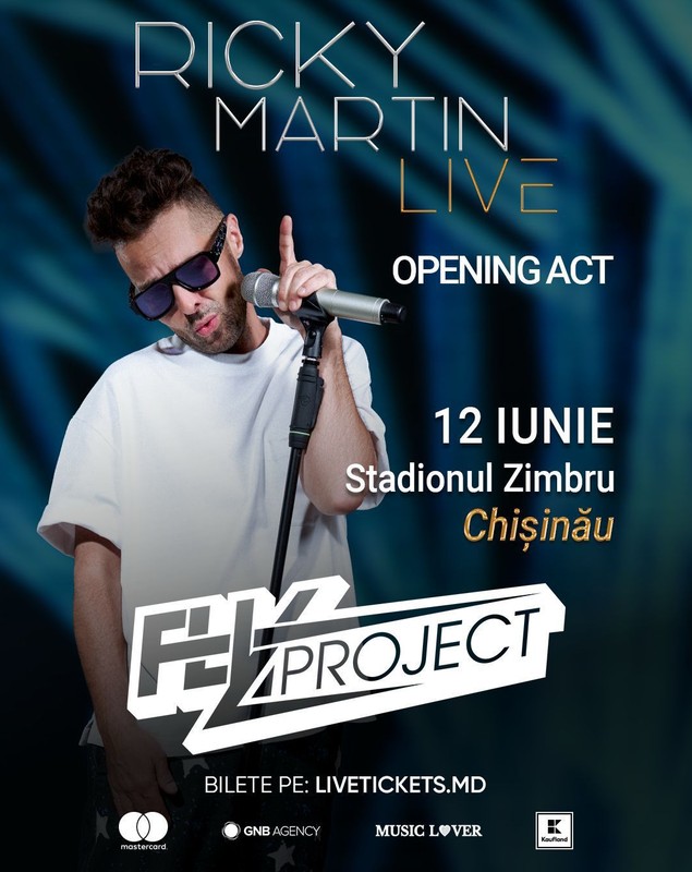Fly Project deschide concertul Ricky Martin de la Chișinău: „Împreună vom crea amintiri care vor rămâne mult timp”