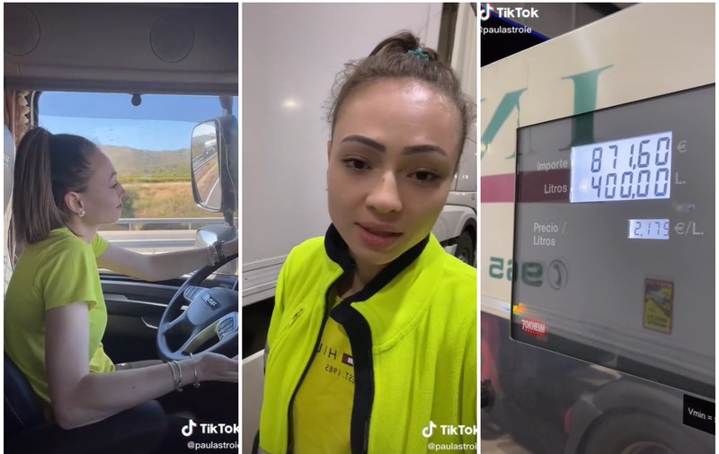 Paula, șoferița de TIR cu 100.000 de urmăritori pe TikTok, nu mai face curse, după ce a plătit 871 € pe 400 de litri de motorină