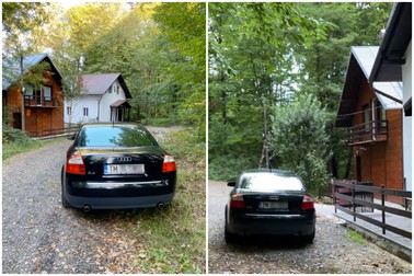 În anii 2021 (stânga) și 2022, mașina șefului IPJ a fost fotografiată lângă casa acestuia de pe malul lacului Surduc