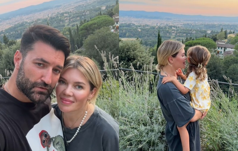 Imagini din vacanța lui Smiley cu Gina Pistol și fiica Josephine în Toscana. Momentul mamă-fiică surprins de cântăreț