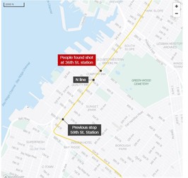 Zona din cartierul newyorkez Brooklyn unde au avut loc împușcăturile | Foto: CNN