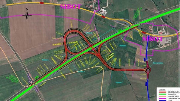 Nodul rutier de la Cugir, de pe autostrada A1