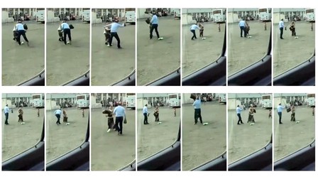 Capturi video cu șoferul de autobuz care o bate pe Florica în autogară din Zalău