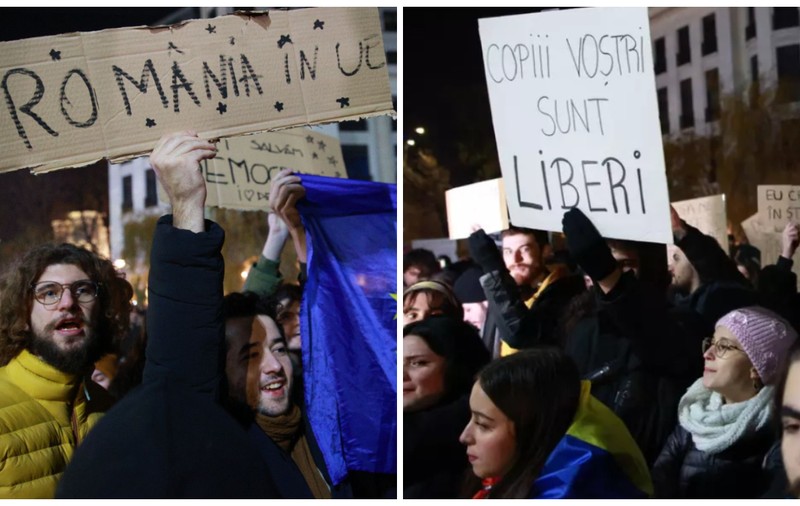 Protestele continuă în Piața Universității față de Călin Georgescu. „Nu fascism, nu război, nu Georgescu în turul doi”