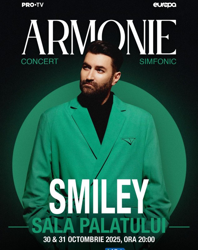 Smiley a vândut toate biletele pentru concertul „Armonie” de pe 30 octombrie 2025 de la Sala Palatului