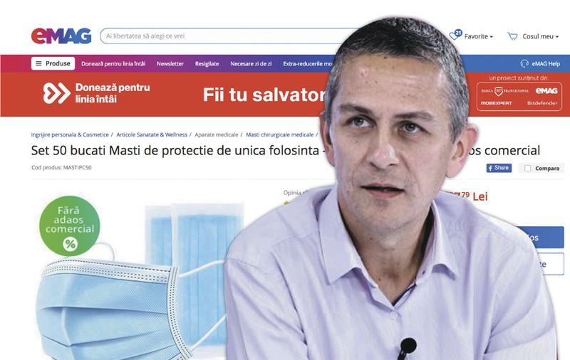 Directorul eMAG despre cele peste 10 milioane de măști vândute la 2,9 lei și coborâte de ieri la 2,5 lei: “Am avut intermediari, acum luăm măștile direct din China”