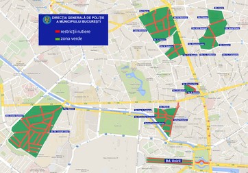 Harta zonelor verzi. Foto: Direcția Generală de Poliție a Municipiului București