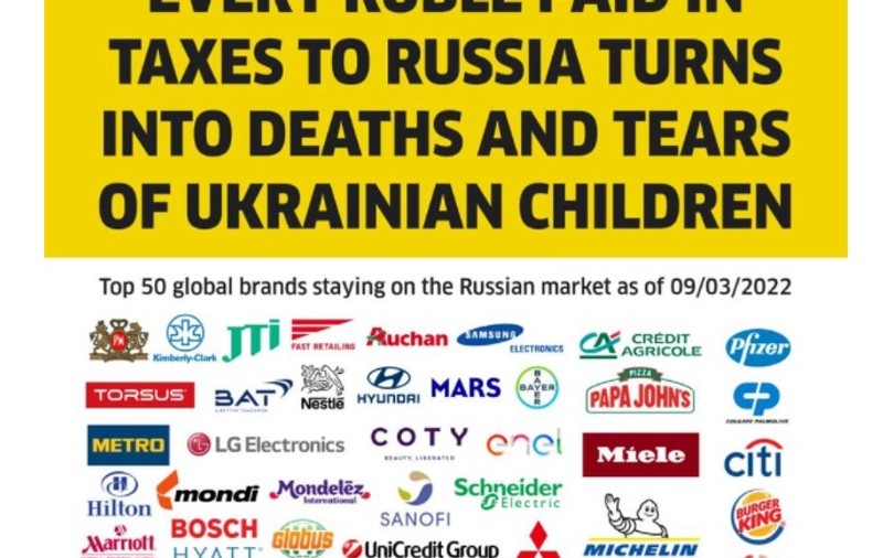 Lista companiilor care nu s-au retras din Rusia, publicată de ministerul ucrainean de externe