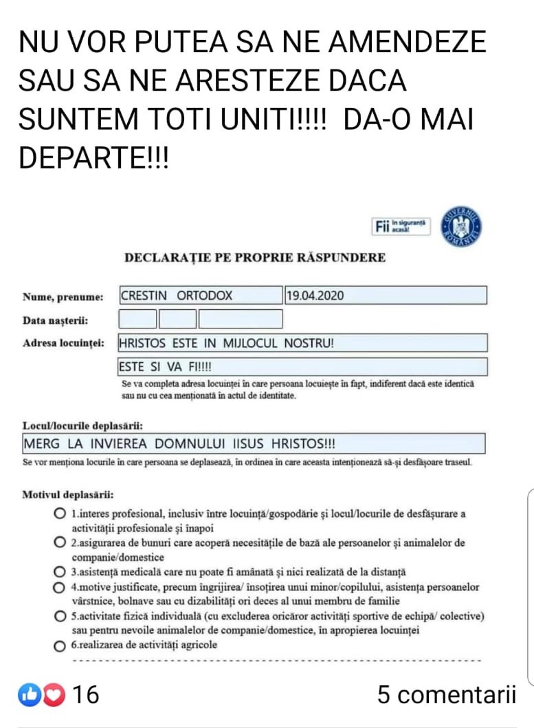 Îndemnul postat de românul din Boșa