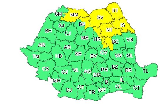Nordul țării, vizat de un cod galben de instabilitate | Foto: meteoromania.ro